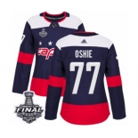 Women's Adidas Washington Capitals #77 T.J. Oshie Authentic Navy Blue 2018 Stadium Series 2018 Stanley Cup Final NHL Jersey