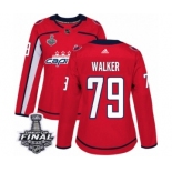 Women's Adidas Washington Capitals #79 Nathan Walker Authentic Red Home 2018 Stanley Cup Final NHL Jersey