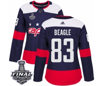 Women's Adidas Washington Capitals #83 Jay Beagle Authentic Navy Blue 2018 Stadium Series 2018 Stanley Cup Final NHL Jersey