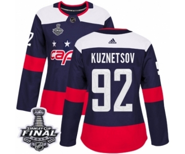 Women's Adidas Washington Capitals #92 Evgeny Kuznetsov Authentic Navy Blue 2018 Stadium Series 2018 Stanley Cup Final NHL Jersey