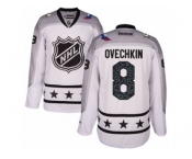 Women's Reebok Washington Capitals #8 Alexander Ovechkin Authentic White Metropolitan Division 2017 All-Star NHL Jersey