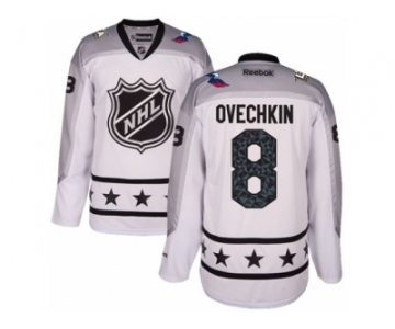 Women's Reebok Washington Capitals #8 Alexander Ovechkin Authentic White Metropolitan Division 2017 All-Star NHL Jersey