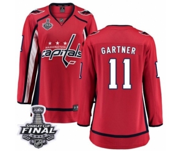 Women's Washington Capitals #11 Mike Gartner Fanatics Branded Red Home Breakaway 2018 Stanley Cup Final NHL Jersey