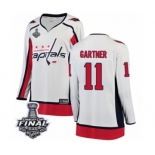 Women's Washington Capitals #11 Mike Gartner Fanatics Branded White Away Breakaway 2018 Stanley Cup Final NHL Jersey