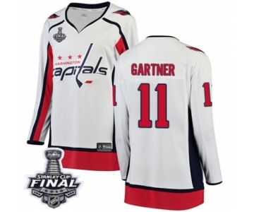 Women's Washington Capitals #11 Mike Gartner Fanatics Branded White Away Breakaway 2018 Stanley Cup Final NHL Jersey