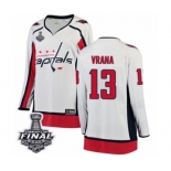 Women's Washington Capitals #13 Jakub Vrana Fanatics Branded White Away Breakaway 2018 Stanley Cup Final NHL Jersey