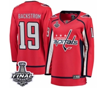 Women's Washington Capitals #19 Nicklas Backstrom Fanatics Branded Red Home Breakaway 2018 Stanley Cup Final NHL Jersey