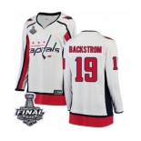 Women's Washington Capitals #19 Nicklas Backstrom Fanatics Branded White Away Breakaway 2018 Stanley Cup Final NHL Jersey