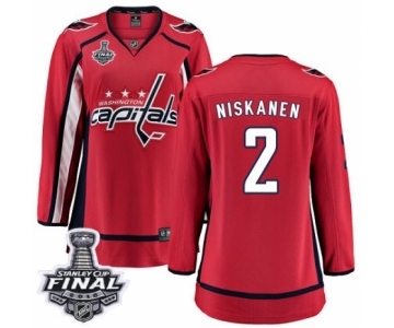 Women's Washington Capitals #2 Matt Niskanen Fanatics Branded Red Home Breakaway 2018 Stanley Cup Final NHL Jersey