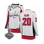 Women's Washington Capitals #20 Lars Eller Fanatics Branded White Away Breakaway 2018 Stanley Cup Final NHL Jersey