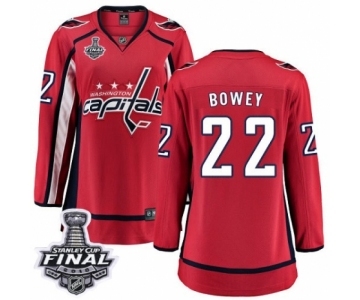 Women's Washington Capitals #22 Madison Bowey Fanatics Branded Red Home Breakaway 2018 Stanley Cup Final NHL Jersey