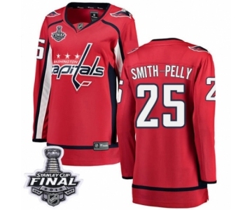 Women's Washington Capitals #25 Devante Smith-Pelly Fanatics Branded Red Home Breakaway 2018 Stanley Cup Final NHL Jersey