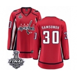 Women's Washington Capitals #30 Ilya Samsonov Fanatics Branded Red Home Breakaway 2018 Stanley Cup Final NHL Jersey