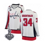 Women's Washington Capitals #34 Jonas Siegenthaler Fanatics Branded White Away Breakaway 2018 Stanley Cup Final NHL Jersey