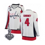 Women's Washington Capitals #4 Taylor Chorney Fanatics Branded White Away Breakaway 2018 Stanley Cup Final NHL Jersey