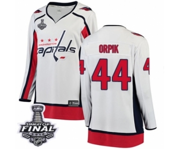 Women's Washington Capitals #44 Brooks Orpik Fanatics Branded White Away Breakaway 2018 Stanley Cup Final NHL Jersey