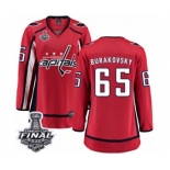 Women's Washington Capitals #65 Andre Burakovsky Fanatics Branded Red Home Breakaway 2018 Stanley Cup Final NHL Jersey