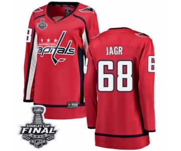 Women's Washington Capitals #68 Jaromir Jagr Fanatics Branded Red Home Breakaway 2018 Stanley Cup Final NHL Jersey