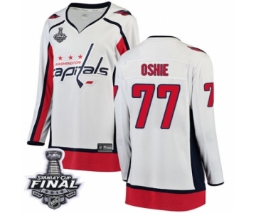 Women's Washington Capitals #77 T.J. Oshie Fanatics Branded White Away Breakaway 2018 Stanley Cup Final NHL Jersey