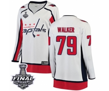 Women's Washington Capitals #79 Nathan Walker Fanatics Branded White Away Breakaway 2018 Stanley Cup Final NHL Jersey