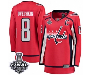 Women's Washington Capitals #8 Alex Ovechkin Fanatics Branded Red Home Breakaway 2018 Stanley Cup Final NHL Jersey