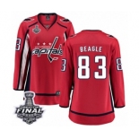 Women's Washington Capitals #83 Jay Beagle Fanatics Branded Red Home Breakaway 2018 Stanley Cup Final NHL Jersey