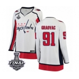 Women's Washington Capitals #91 Tyler Graovac Fanatics Branded White Away Breakaway 2018 Stanley Cup Final NHL Jersey