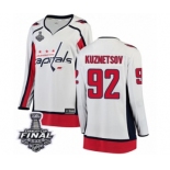 Women's Washington Capitals #92 Evgeny Kuznetsov Fanatics Branded White Away Breakaway 2018 Stanley Cup Final NHL Jersey