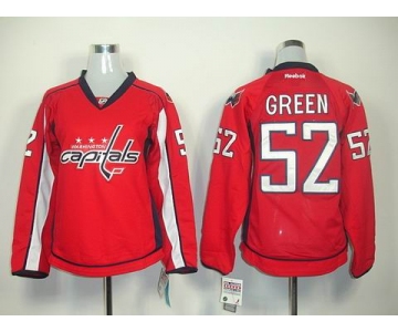 women nhl jerseys washington capitals #52 green red