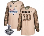 Youth Adidas Washington Capitals #10 Brett Connolly Authentic Camo Veterans Day Practice 2018 Stanley Cup Final NHL Jersey