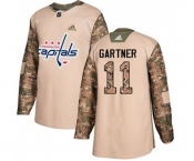 Youth Adidas Washington Capitals #11 Mike Gartner Authentic Camo Veterans Day Practice NHL Jersey