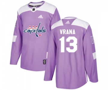 Youth Adidas Washington Capitals #13 Jakub Vrana Authentic Purple Fights Cancer Practice NHL Jersey