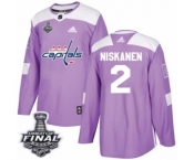 Youth Adidas Washington Capitals #2 Matt Niskanen Authentic Purple Fights Cancer Practice 2018 Stanley Cup Final NHL Jersey