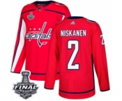 Youth Adidas Washington Capitals #2 Matt Niskanen Authentic Red Home 2018 Stanley Cup Final NHL Jersey