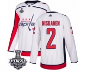 Youth Adidas Washington Capitals #2 Matt Niskanen Authentic White Away 2018 Stanley Cup Final NHL Jersey