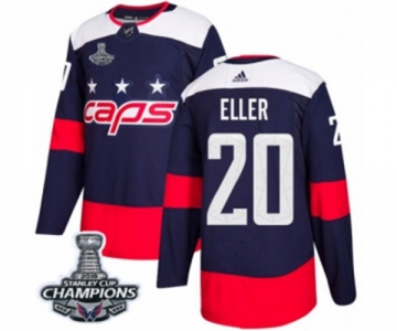 Youth Adidas Washington Capitals #20 Lars Eller Authentic Navy Blue 2018 Stadium Series 2018 Stanley Cup Final Champions NHL Jersey