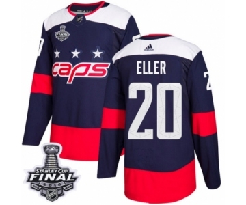 Youth Adidas Washington Capitals #20 Lars Eller Authentic Navy Blue 2018 Stadium Series 2018 Stanley Cup Final NHL Jersey