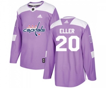 Youth Adidas Washington Capitals #20 Lars Eller Authentic Purple Fights Cancer Practice NHL Jersey