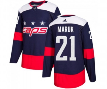 Youth Adidas Washington Capitals #21 Dennis Maruk Authentic Navy Blue 2018 Stadium Series NHL Jersey