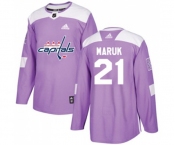 Youth Adidas Washington Capitals #21 Dennis Maruk Authentic Purple Fights Cancer Practice NHL Jersey