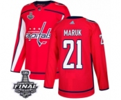 Youth Adidas Washington Capitals #21 Dennis Maruk Authentic Red Home 2018 Stanley Cup Final NHL Jersey