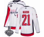 Youth Adidas Washington Capitals #21 Dennis Maruk Authentic White Away 2018 Stanley Cup Final NHL Jersey