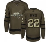 Youth Adidas Washington Capitals #22 Madison Bowey Authentic Green Salute to Service NHL Jersey