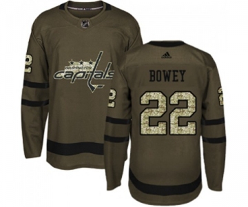 Youth Adidas Washington Capitals #22 Madison Bowey Authentic Green Salute to Service NHL Jersey