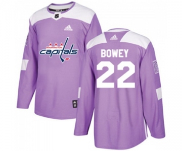 Youth Adidas Washington Capitals #22 Madison Bowey Authentic Purple Fights Cancer Practice NHL Jersey