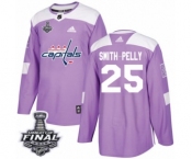 Youth Adidas Washington Capitals #25 Devante Smith-Pelly Authentic Purple Fights Cancer Practice 2018 Stanley Cup Final NHL Jersey