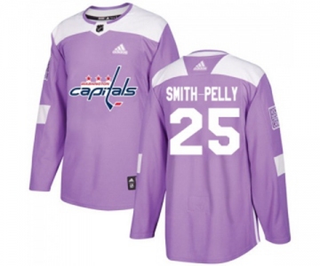 Youth Adidas Washington Capitals #25 Devante Smith-Pelly Authentic Purple Fights Cancer Practice NHL Jersey