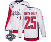 Youth Adidas Washington Capitals #25 Devante Smith-Pelly Authentic White Away 2018 Stanley Cup Final NHL Jersey