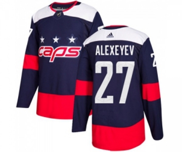 Youth Adidas Washington Capitals #27 Alexander Alexeyev Authentic Navy Blue 2018 Stadium Series NHL Jersey