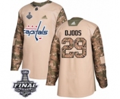 Youth Adidas Washington Capitals #29 Christian Djoos Authentic Camo Veterans Day Practice 2018 Stanley Cup Final NHL Jersey